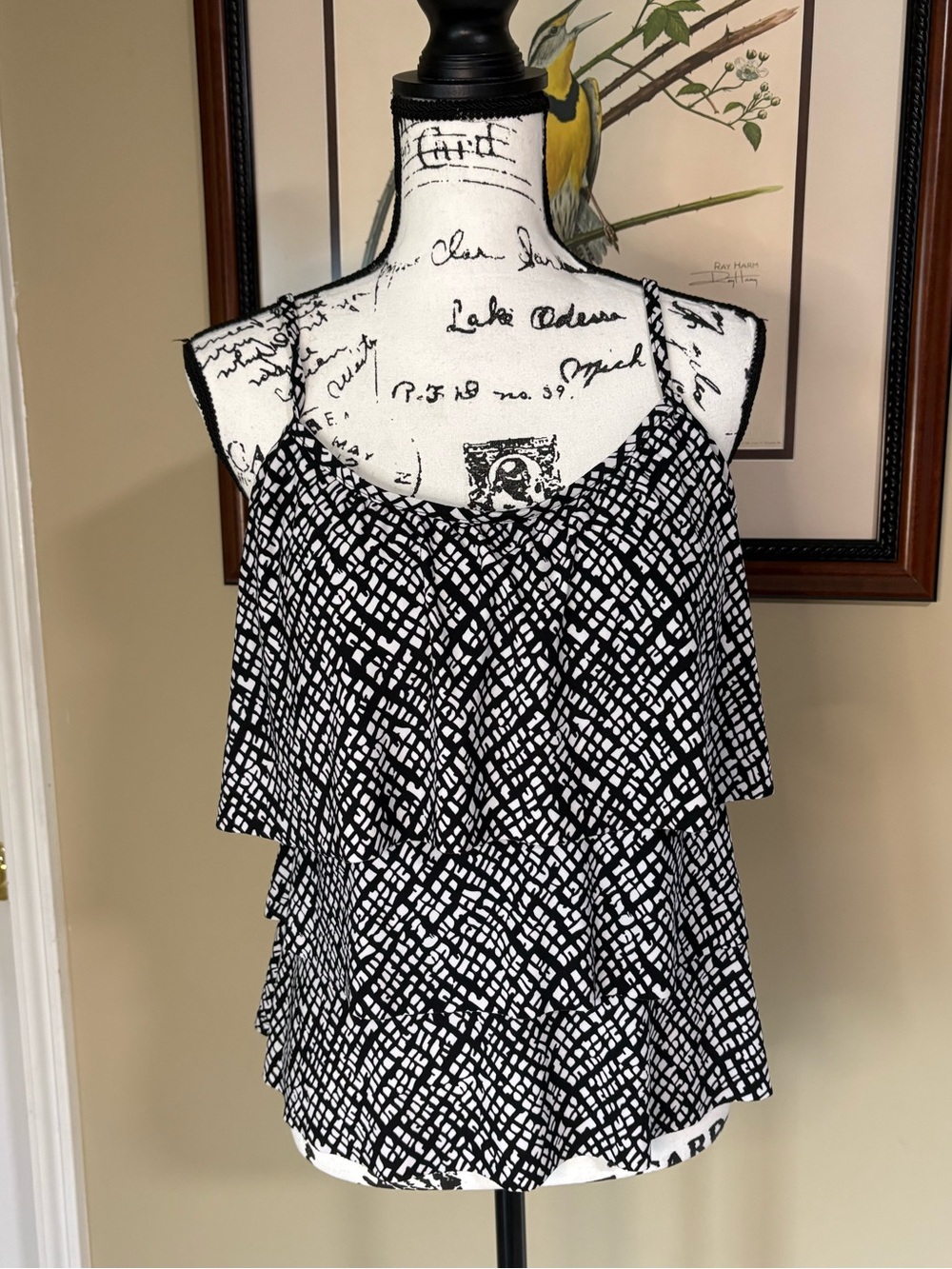 5/$15 Black Tankini Swim Too Black and White Size 16